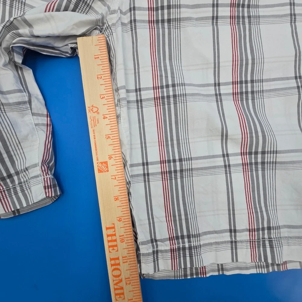 Guess Men's Plaid Flat Front Shorts White Red Grey Size 40‎ 11.5